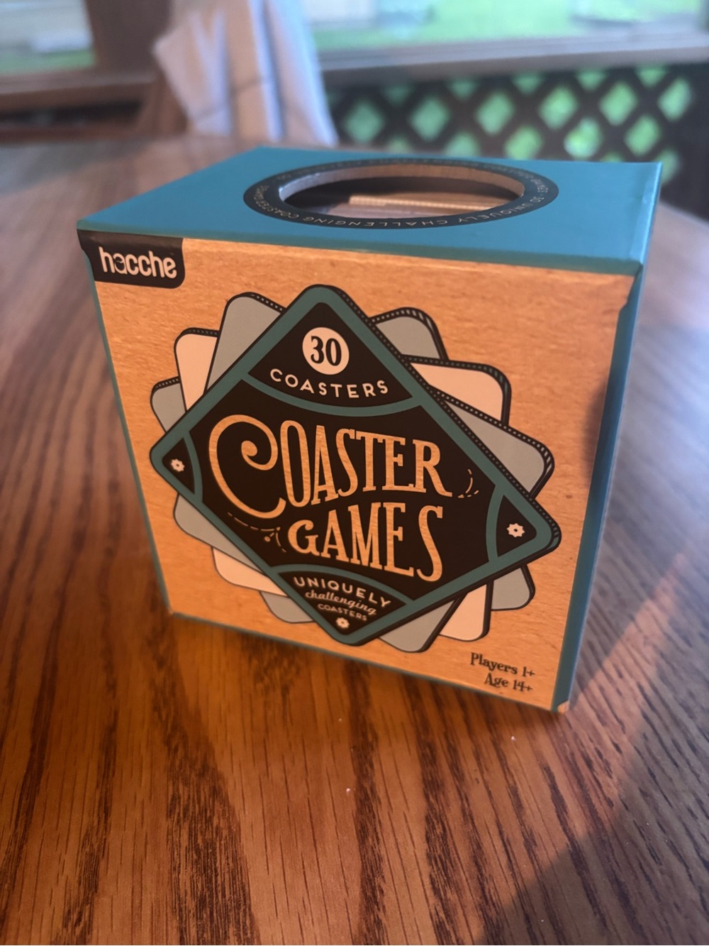 Hacche Coaster Games Set - Teal and Cream Coasters (30-Pack)